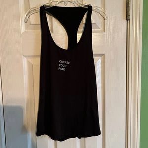 Women's Black "Create Your Fate" Athletic Tank Top Small S